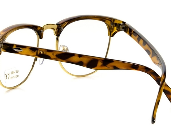 Goson Vintage Nerd Fashion Clear Eyeglasses, Clear - Picture 3 of 5